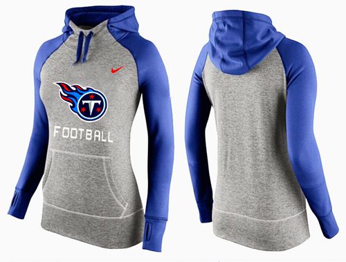 Women's Nike Tennessee Titans Performance Hoodie Grey & Blue_1 - Click Image to Close